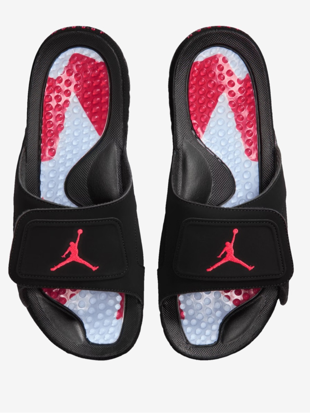 Jordan Mens Black & Red Adjustable Slide Sandals